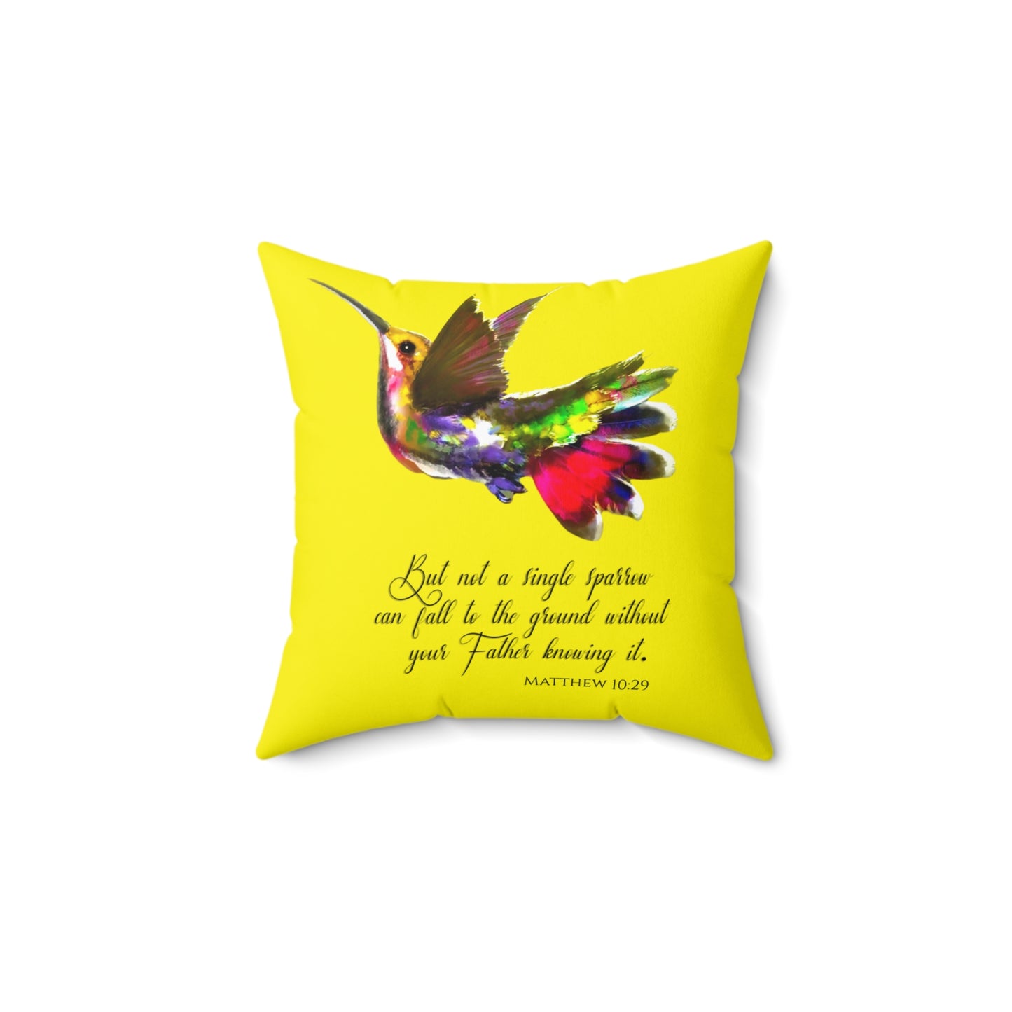 Humming Hallelujah Bright Yellow Polyester Square Pillow