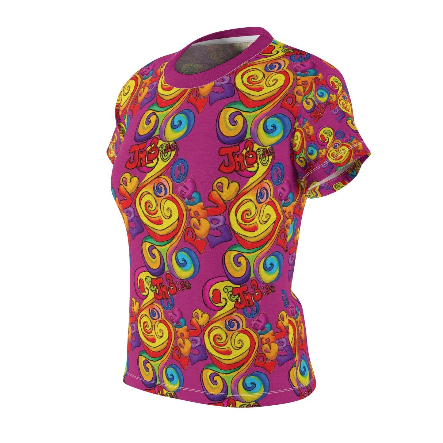 Peace & Love Women's Cut & Sew Tee (AOP)