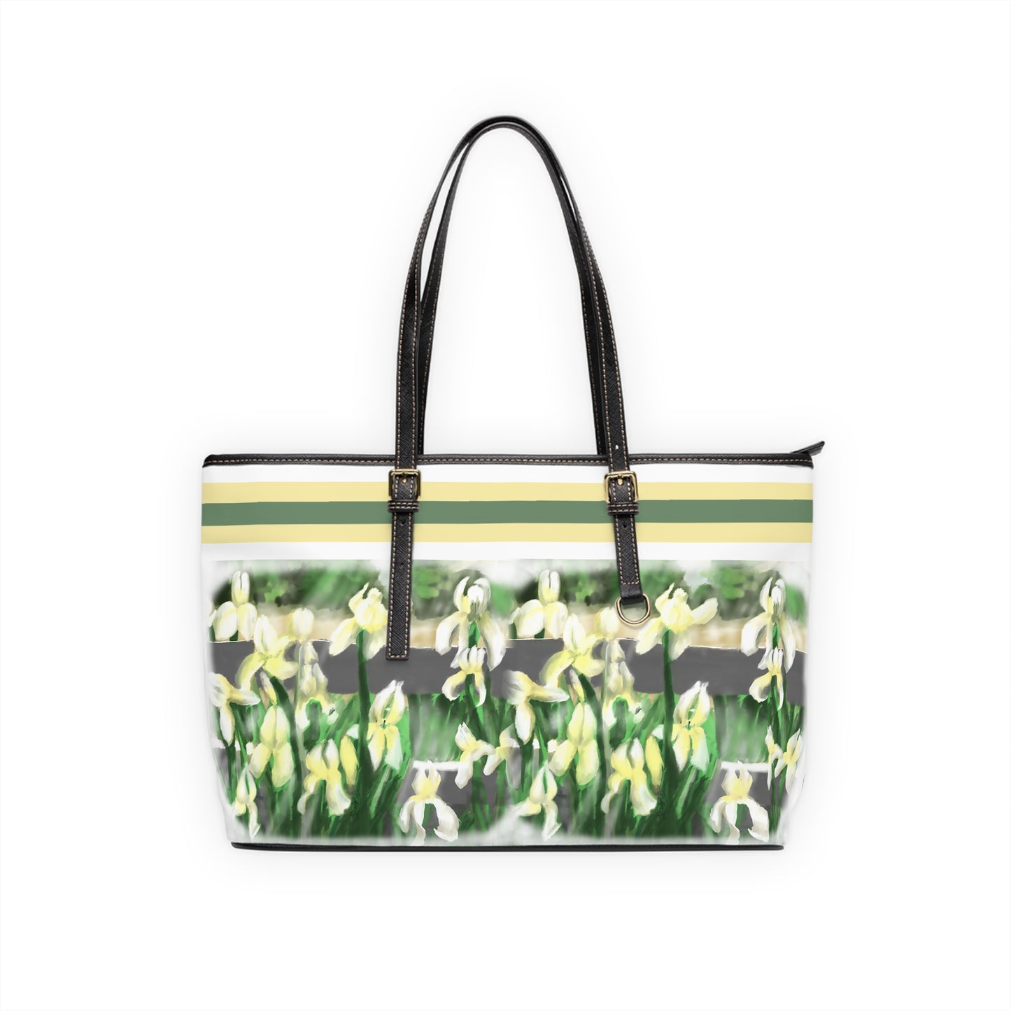 Joyful Praise PU Leather Shoulder Bag - Spring Floral Tote for Every Occasion