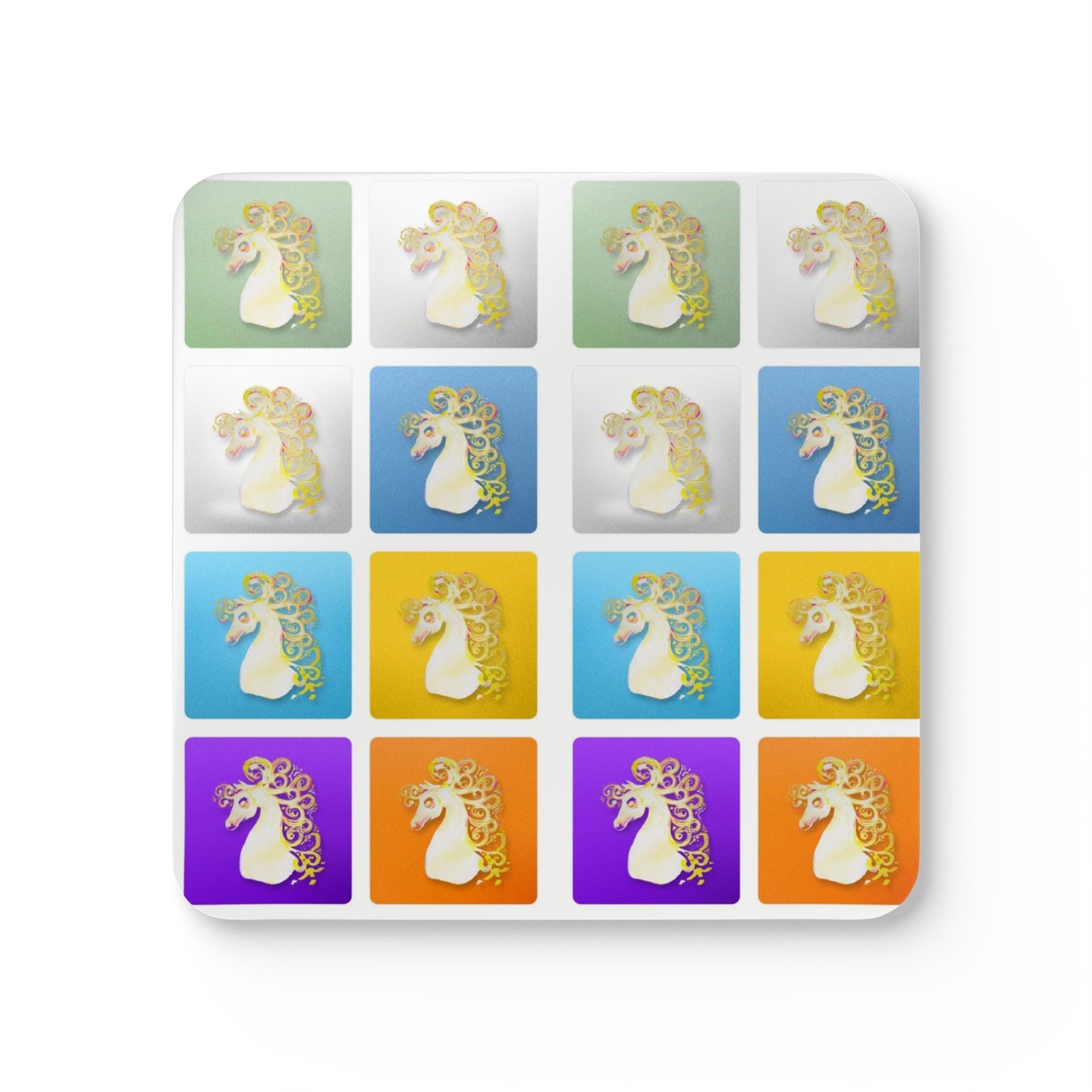 Fanciful Horses Corkwood Coaster Set