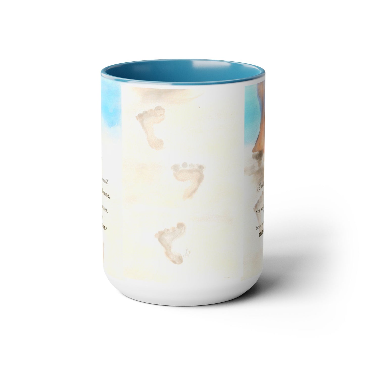 Follow Me - Two-Tone Coffee Mugs, 15oz