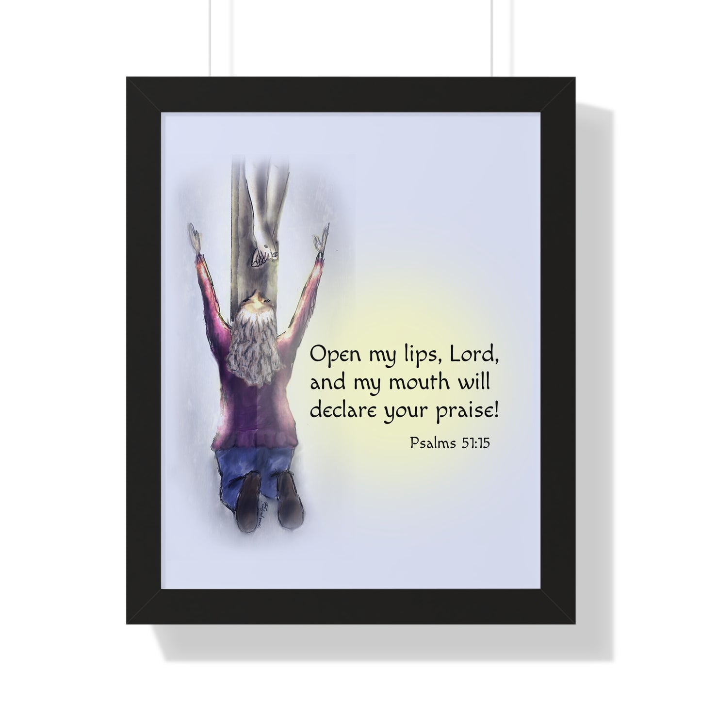 Only You, Jesus - Inspirational Poster, Faith Decor, Christian Wall Art, Home Blessing Gift, Religious Gift, Psalm 51:15, Uplifting Design