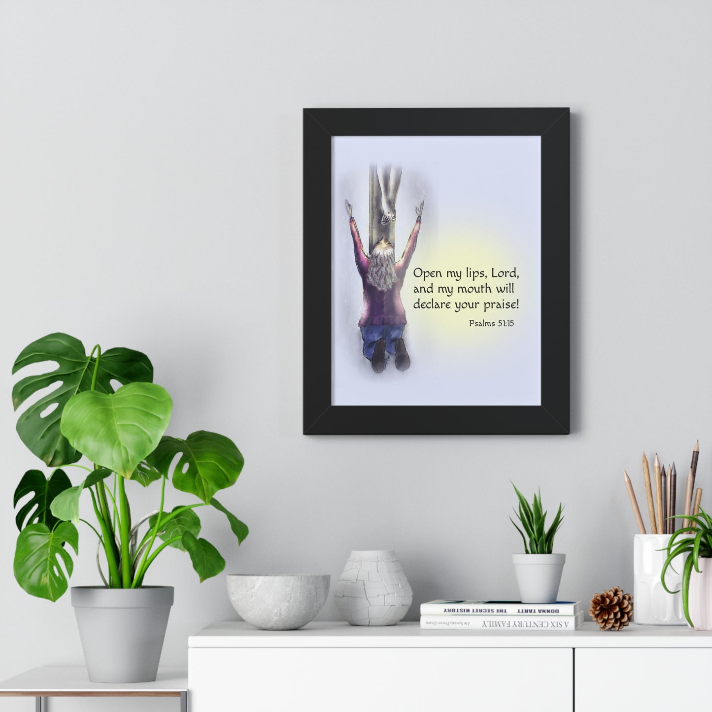 Only You, Jesus - Inspirational Poster, Faith Decor, Christian Wall Art, Home Blessing Gift, Religious Gift, Psalm 51:15, Uplifting Design