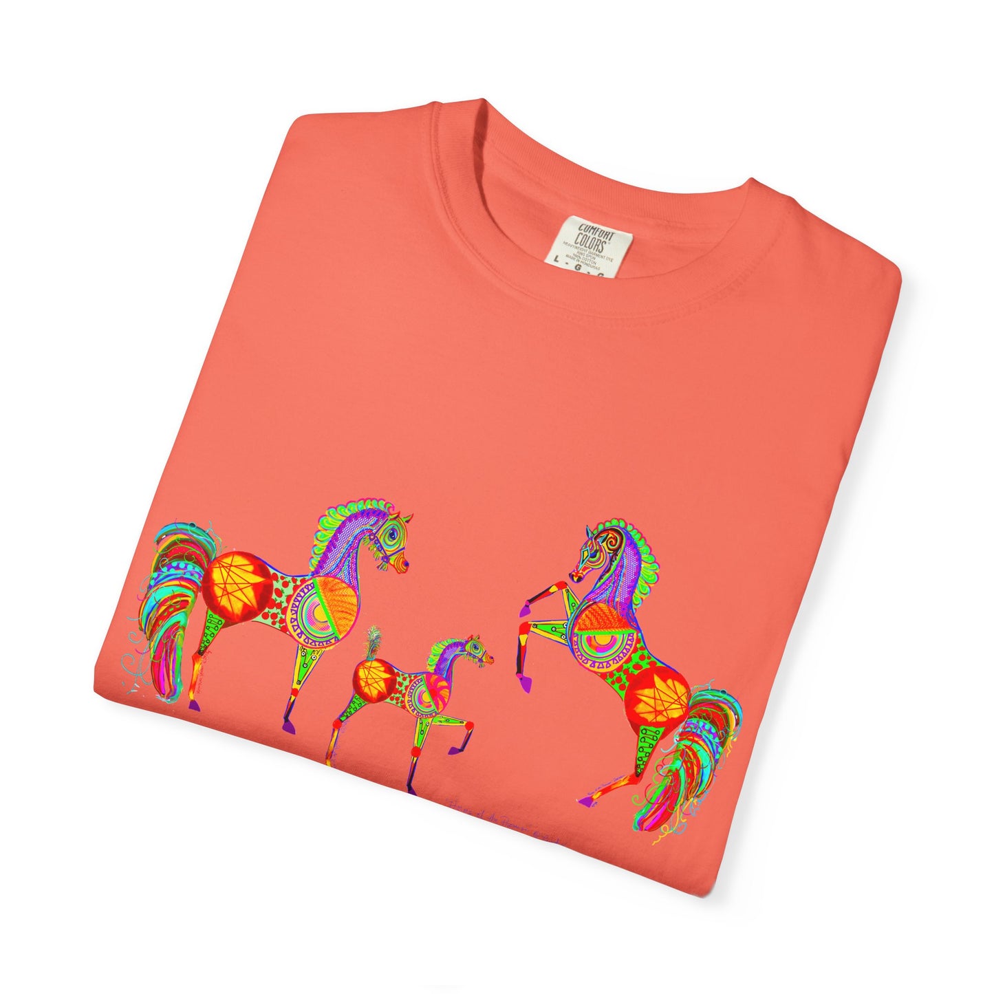 Vibrant Arabian Horses Unisex T-Shirt – Colorful Graphic Tee for Horse Lovers