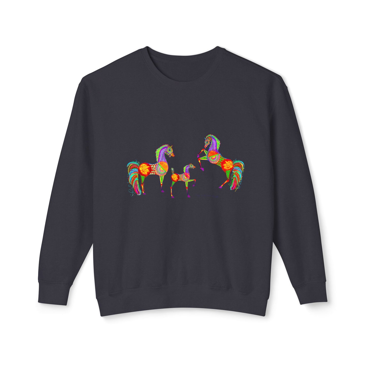 Colorful Arabian Horses Sweatshirt for Animal Lovers