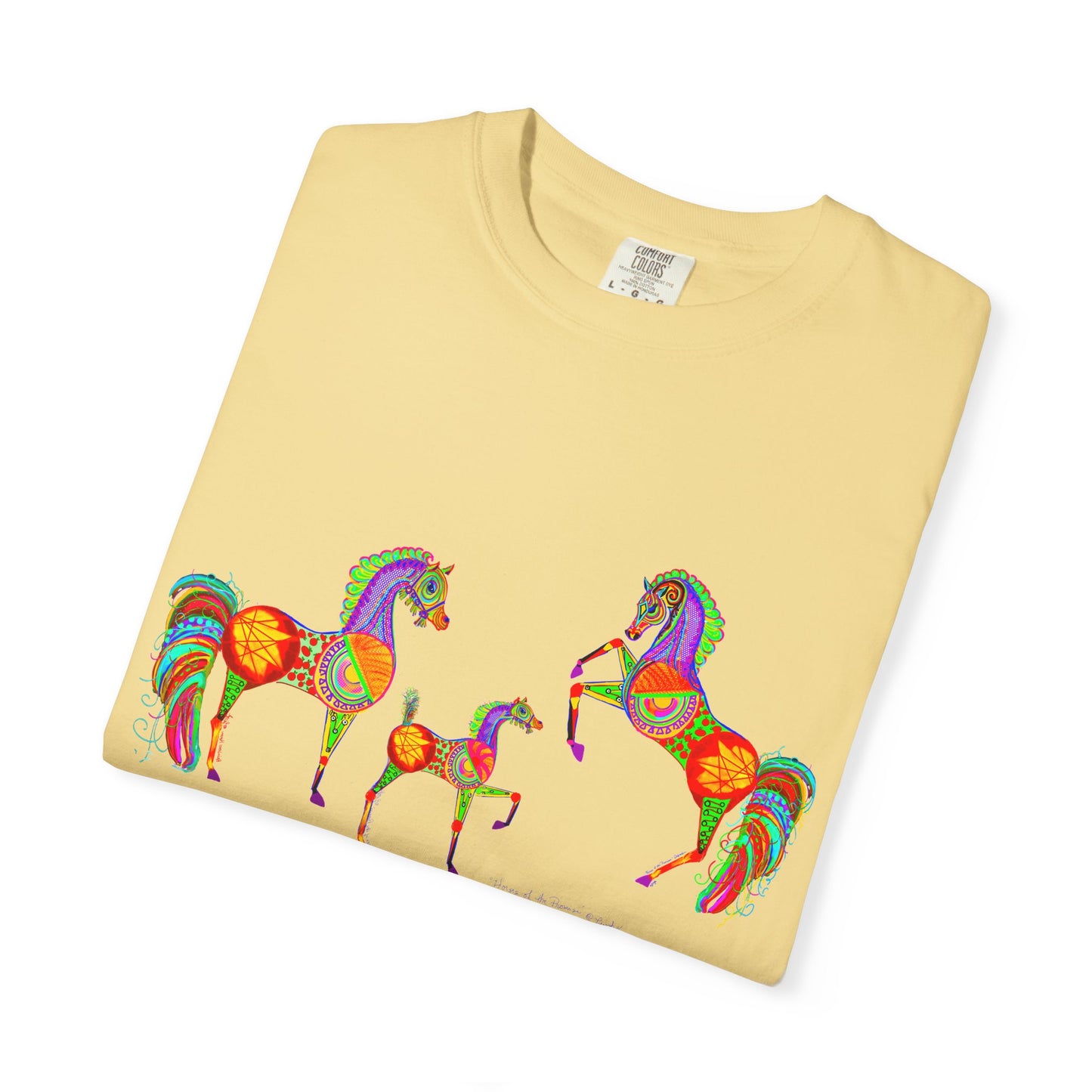 Vibrant Arabian Horses Unisex T-Shirt – Colorful Graphic Tee for Horse Lovers