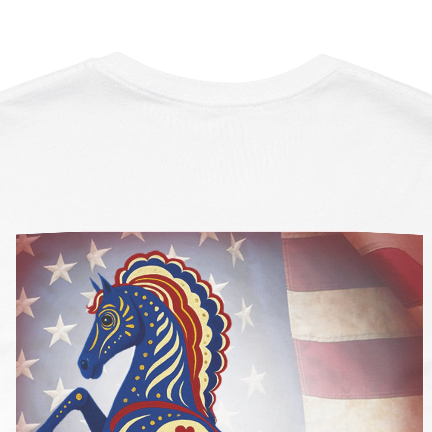 USA Patriot's Horse Tee, Unisex Equestrian Gift, Nature Lover Apparel, Vintage Style T-Shirt
