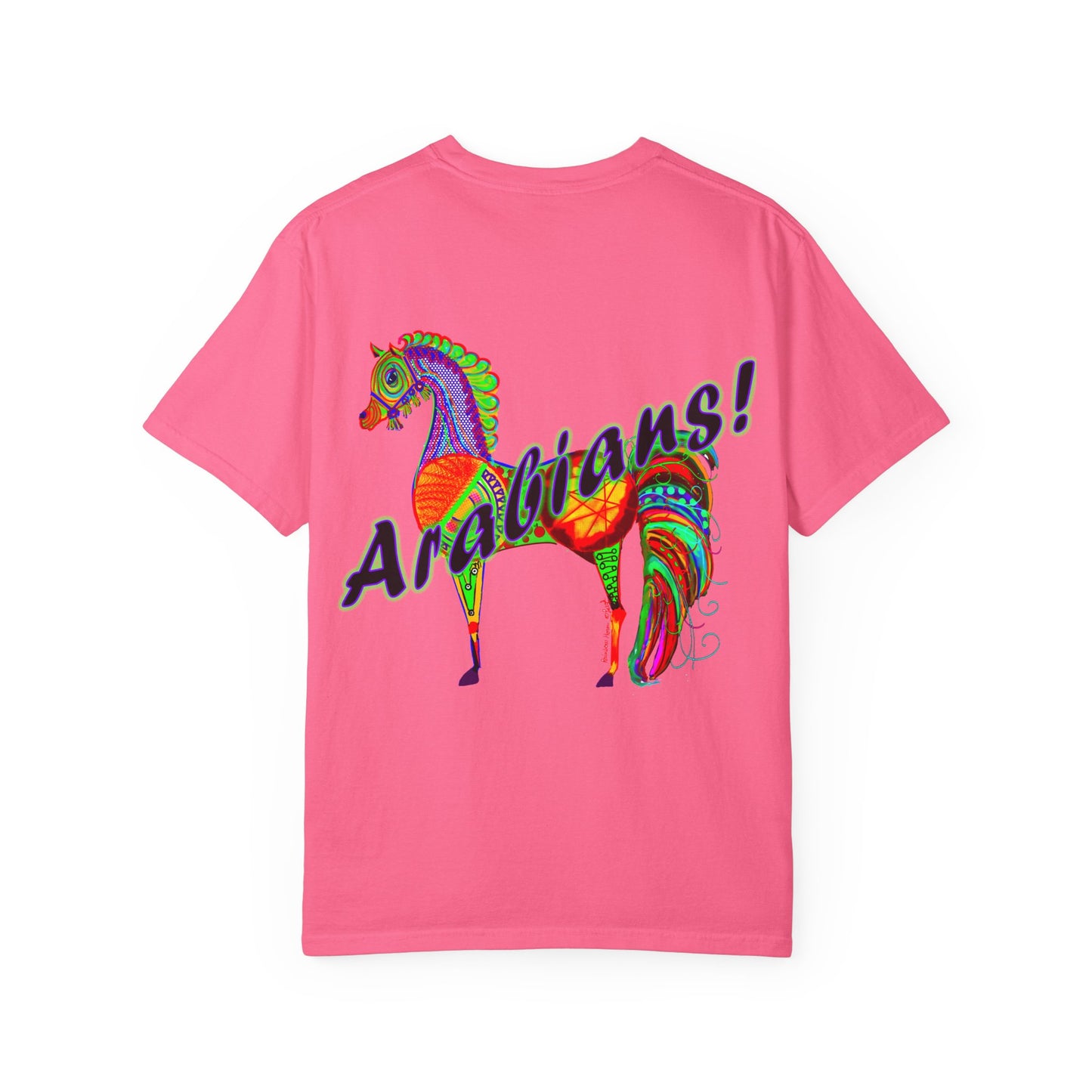 Vibrant Arabian Horses Unisex T-Shirt – Colorful Graphic Tee for Horse Lovers