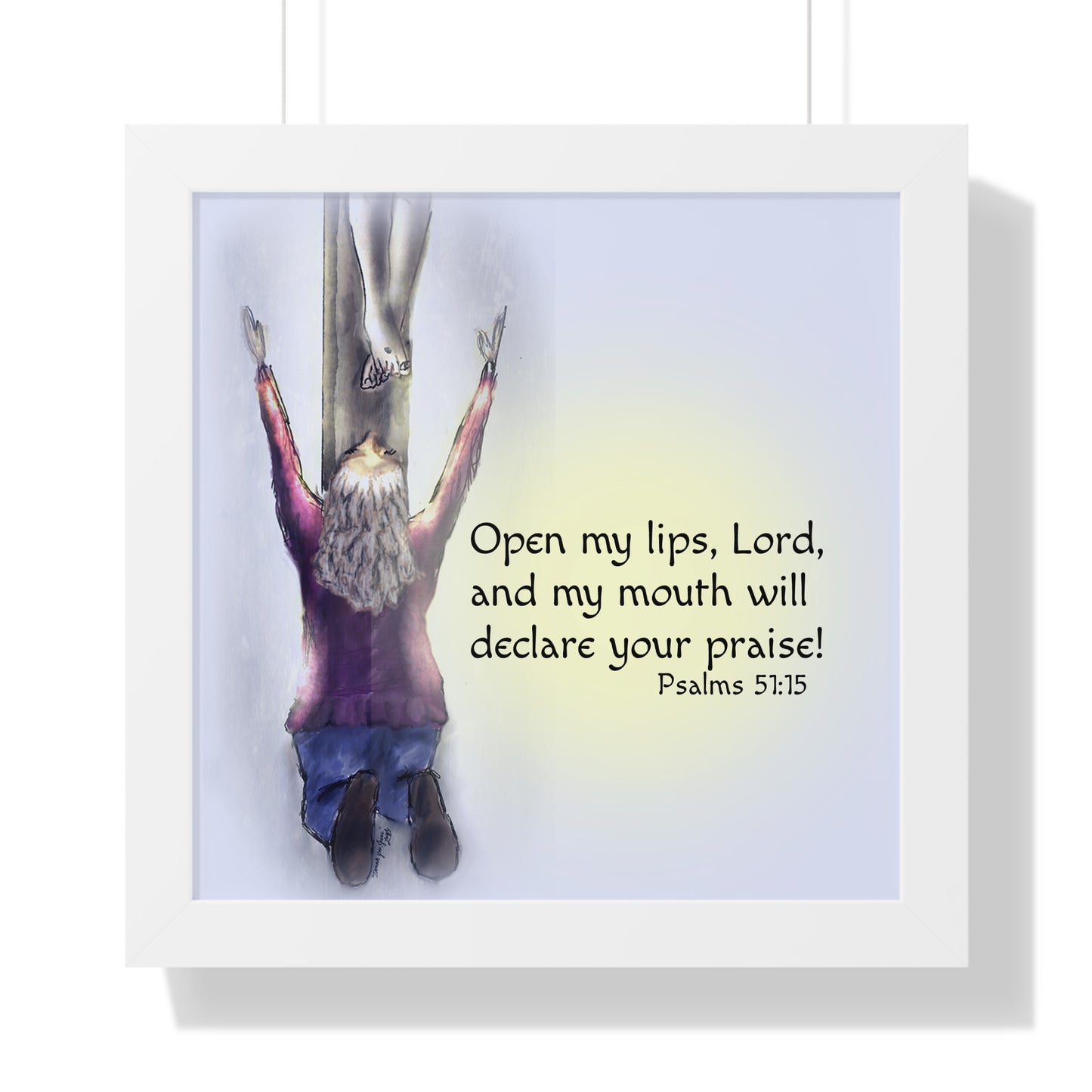 Only You, Jesus - Inspirational Poster, Faith Decor, Christian Wall Art, Home Blessing Gift, Religious Gift, Psalm 51:15, Uplifting Design