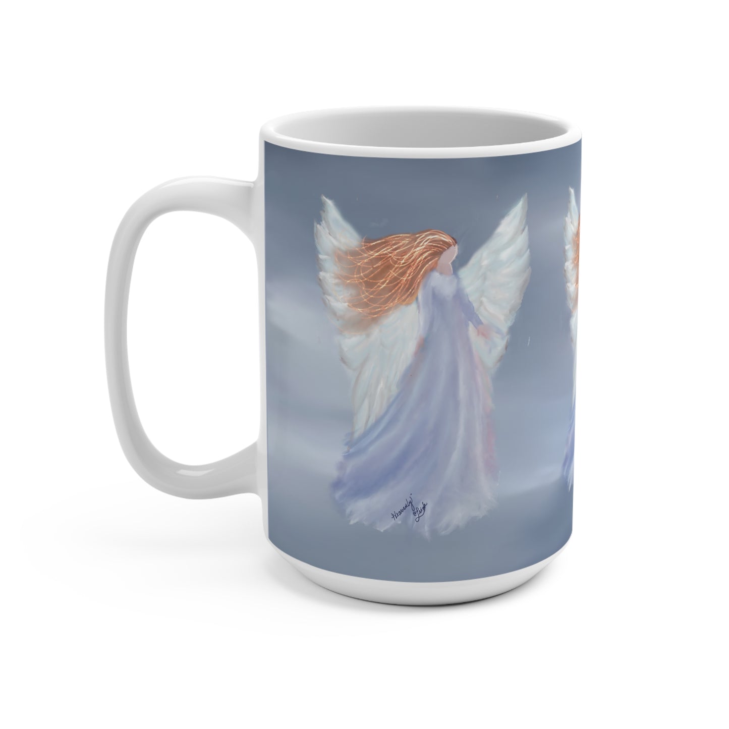 Heavenly Angel Mug 15oz - Inspirational Artwork for Soulful Moments