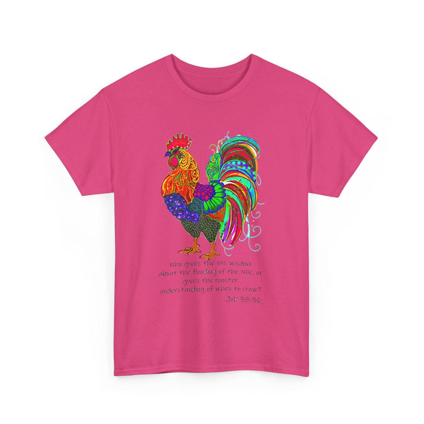 Colorful Rooster Unisex Heavy Cotton Tee - Inspirational Design for Everyday Wear
