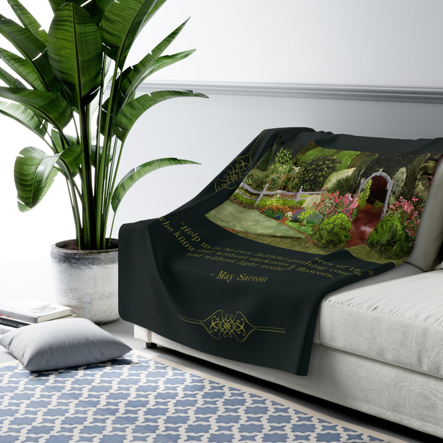 The Backyard - Vertical Sherpa Fleece Blanket