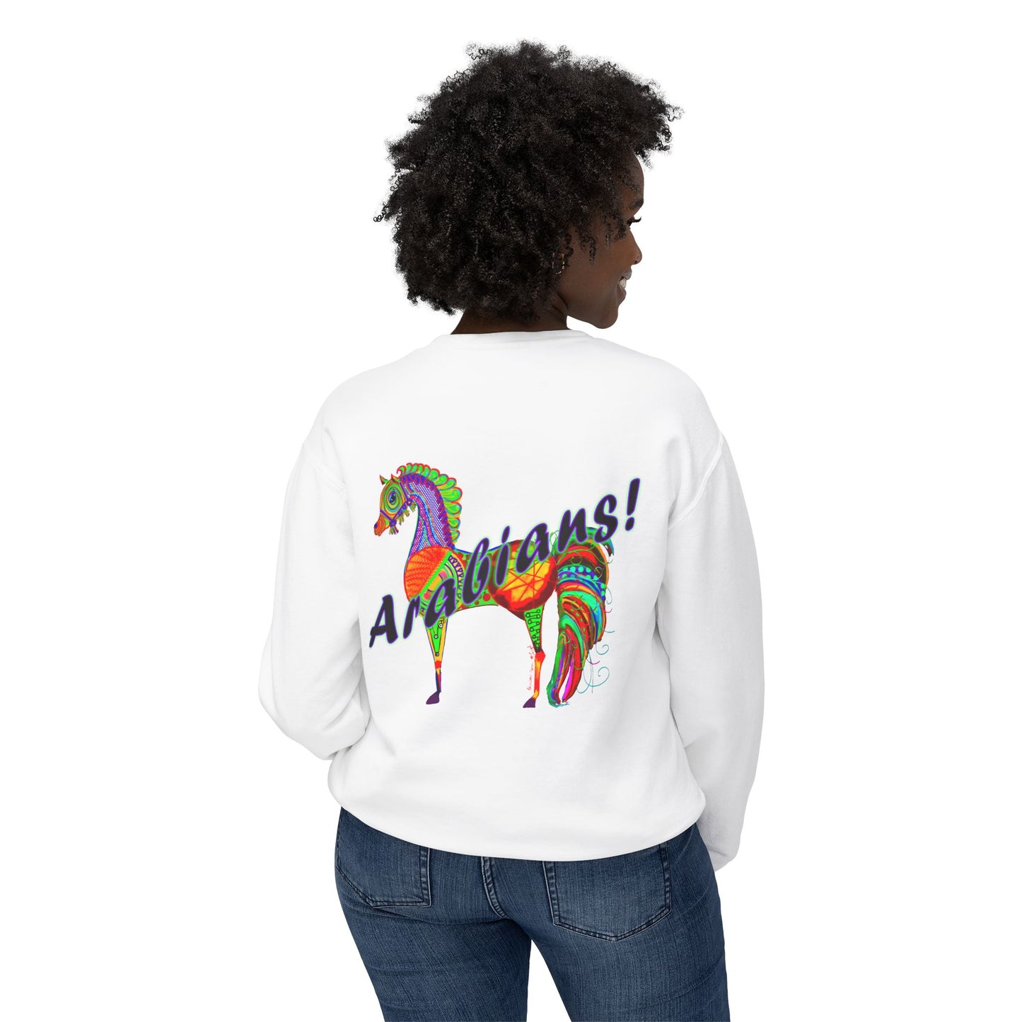 Colorful Arabian Horses Sweatshirt for Animal Lovers