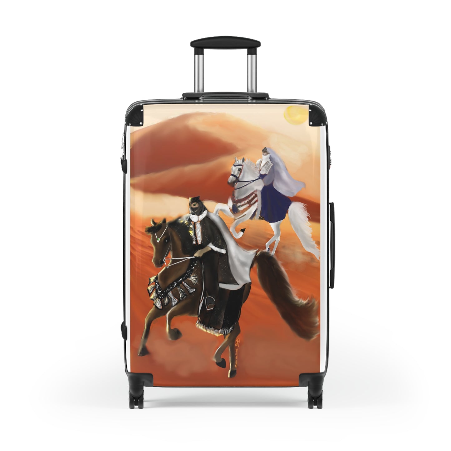 Across The Sands Suitcase: Wanderlust Edition, Vintage Travel Gear, Adventurer's Luggage, Artful Carry-On, Horseback Adventure Bag