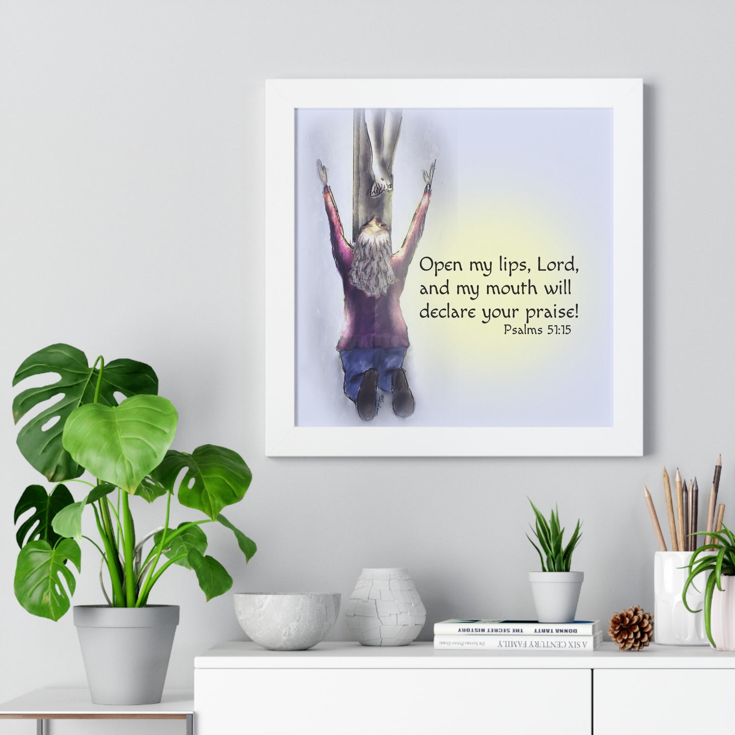 Only You, Jesus - Inspirational Poster, Faith Decor, Christian Wall Art, Home Blessing Gift, Religious Gift, Psalm 51:15, Uplifting Design