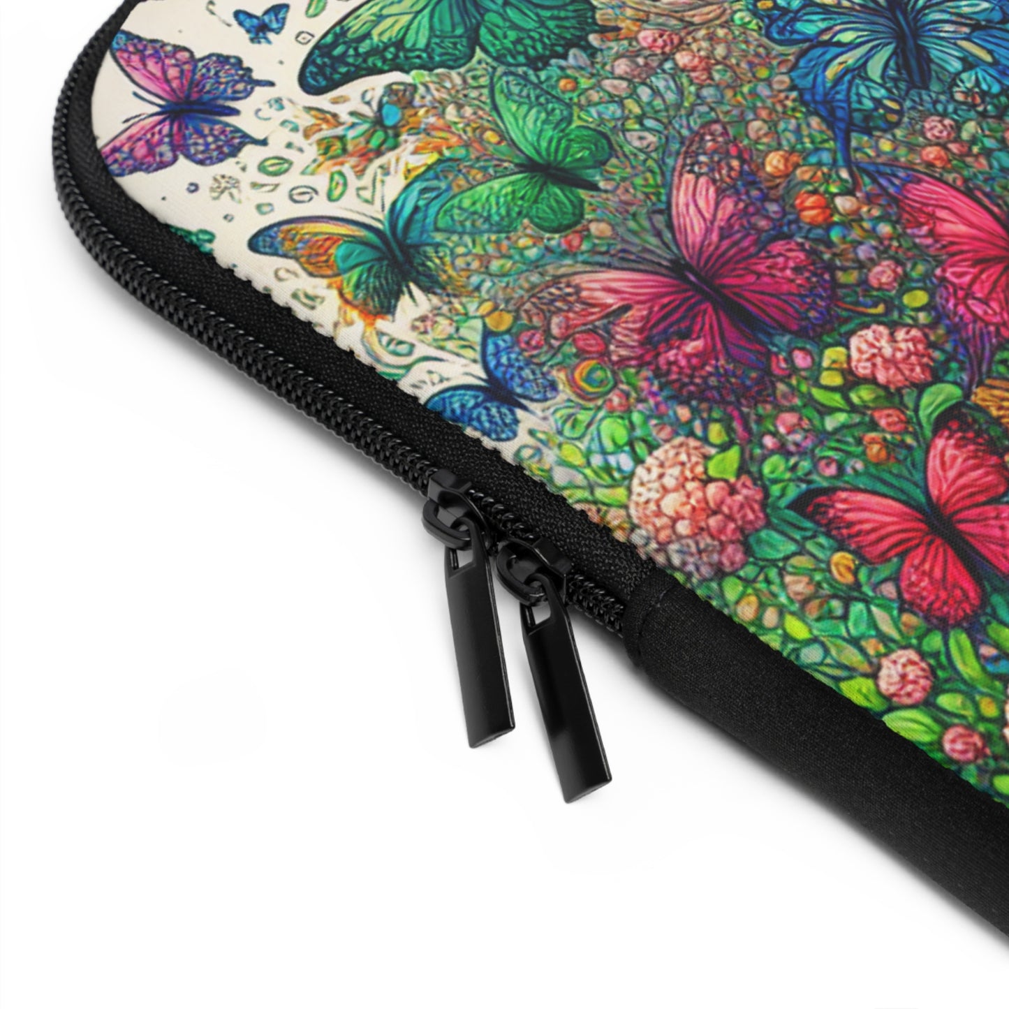 Colorful Butterfly Laptop Sleeve, Floral Design Laptop Case, Butterfly Print Computer Sleeve, Gift for Nature Lovers, MacBook Sleeve