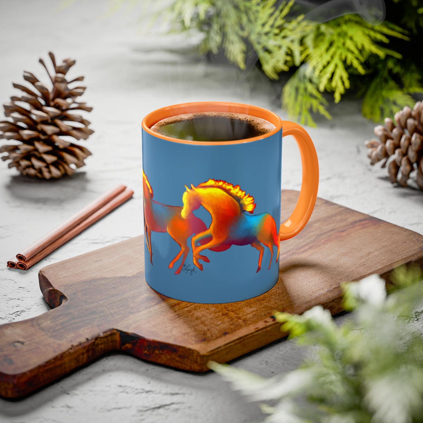 Dawn Treaders of the Southwest Art Mug - Vibrant 11oz & 15oz Coffee Cup for Horse Lovers
