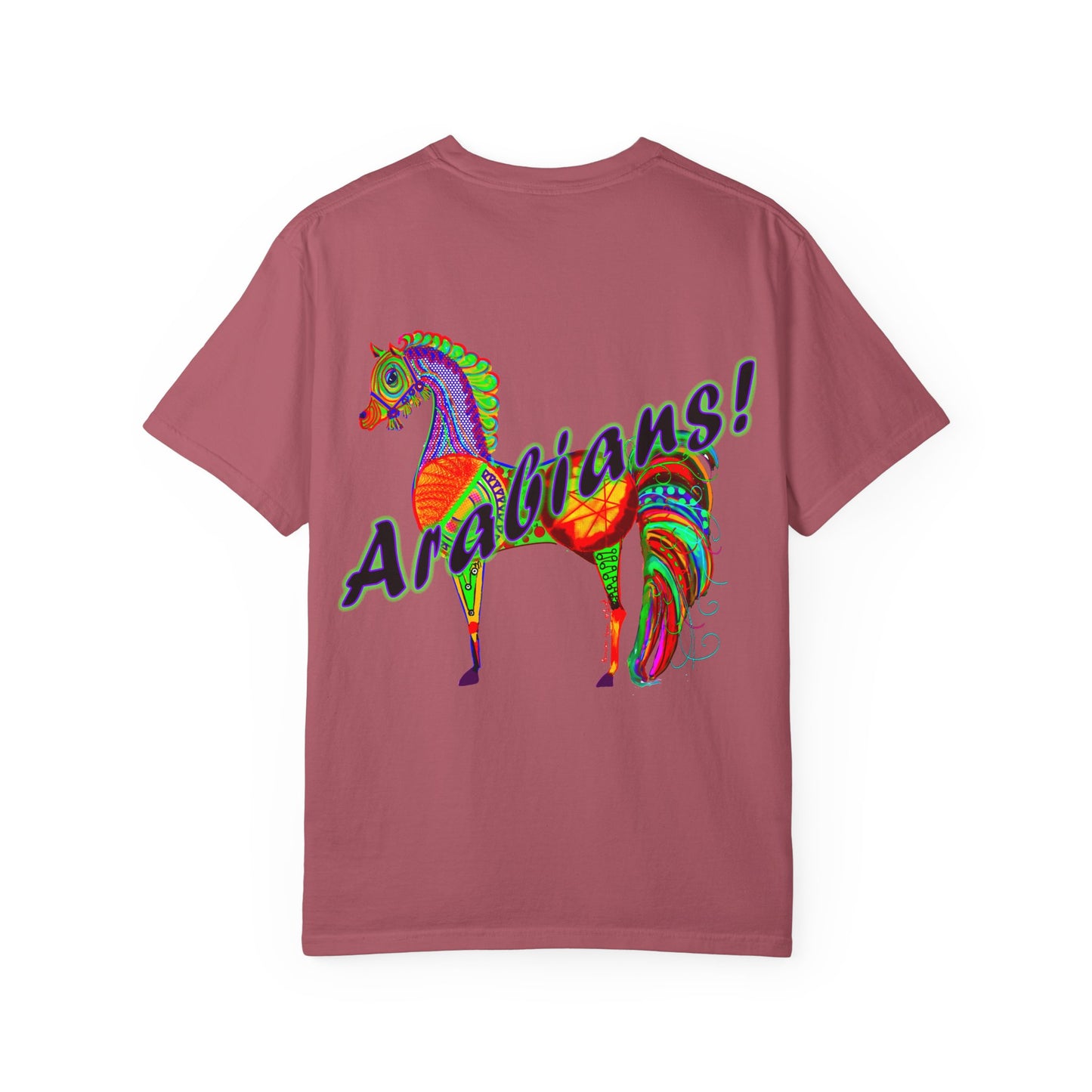 Vibrant Arabian Horses Unisex T-Shirt – Colorful Graphic Tee for Horse Lovers