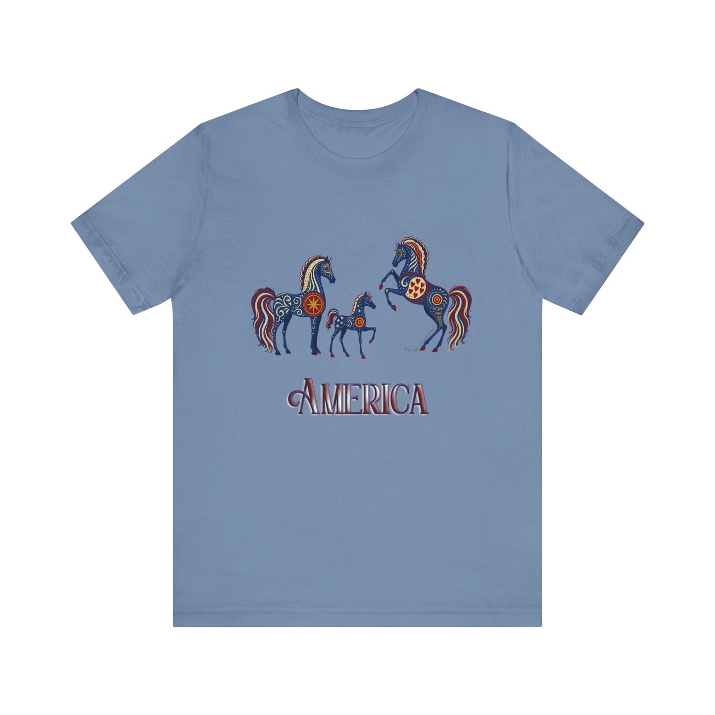 USA Patriot's Horse Tee, Unisex Equestrian Gift, Nature Lover Apparel, Vintage Style T-Shirt
