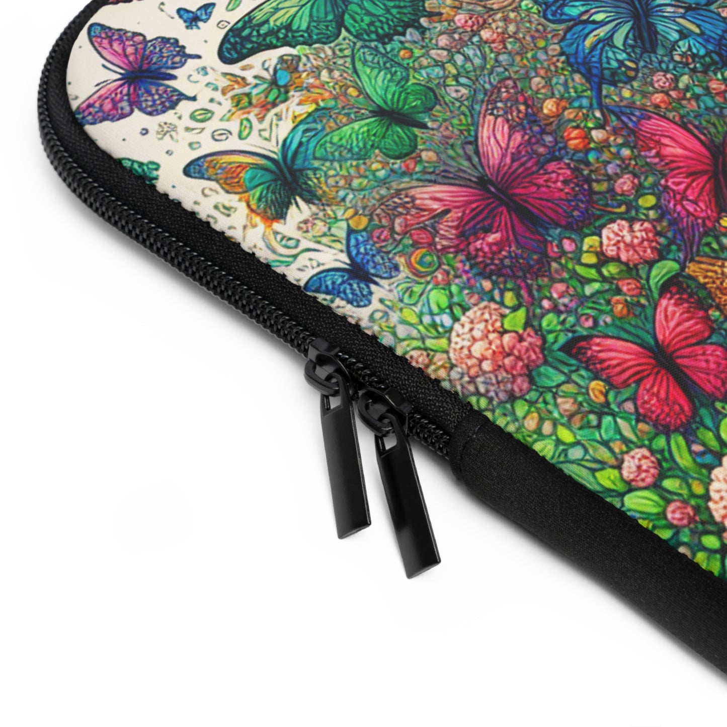 Colorful Butterfly Laptop Sleeve, Floral Design Laptop Case, Butterfly Print Computer Sleeve, Gift for Nature Lovers, MacBook Sleeve