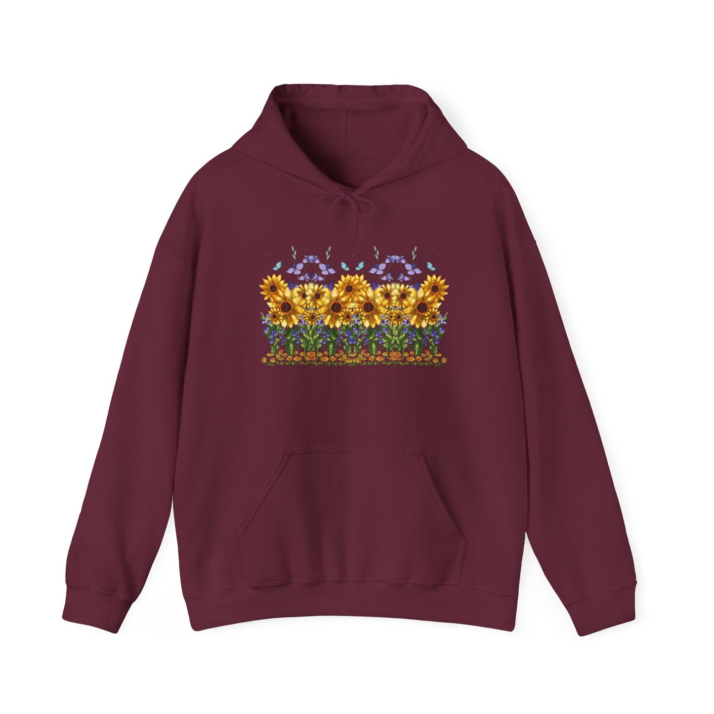 Floral Sunflower Hoodie - Spring Style, Cozy Sweatshirt, Unisex Gift, Nature Lover's Apparel, Perfect for Festivals, Warmth and Comfort