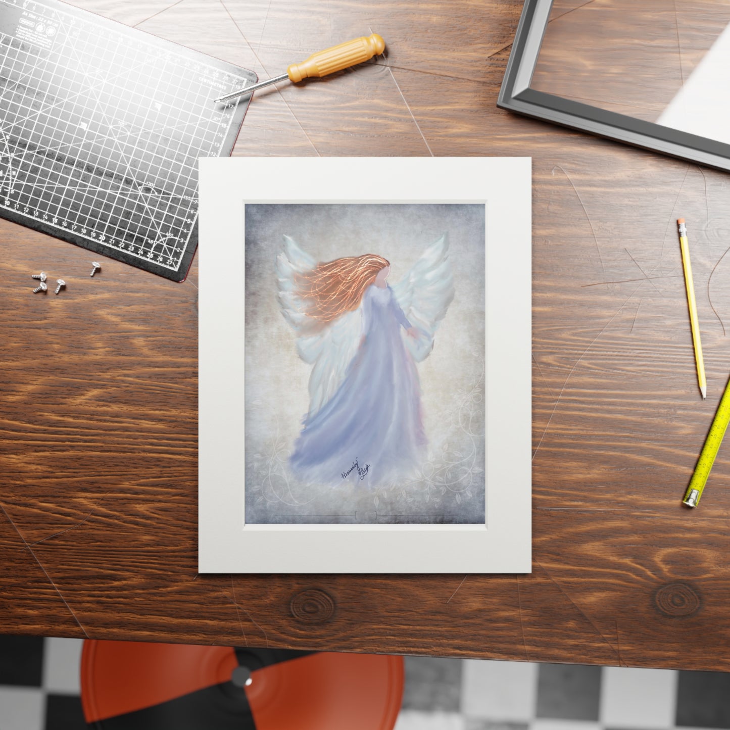 Heavenly Angel Fine Art Print, Framed Wall Decor, Spiritual Gift, Ethereal Art, Angelic Decor, Home Framing Idea, Christmas Gift