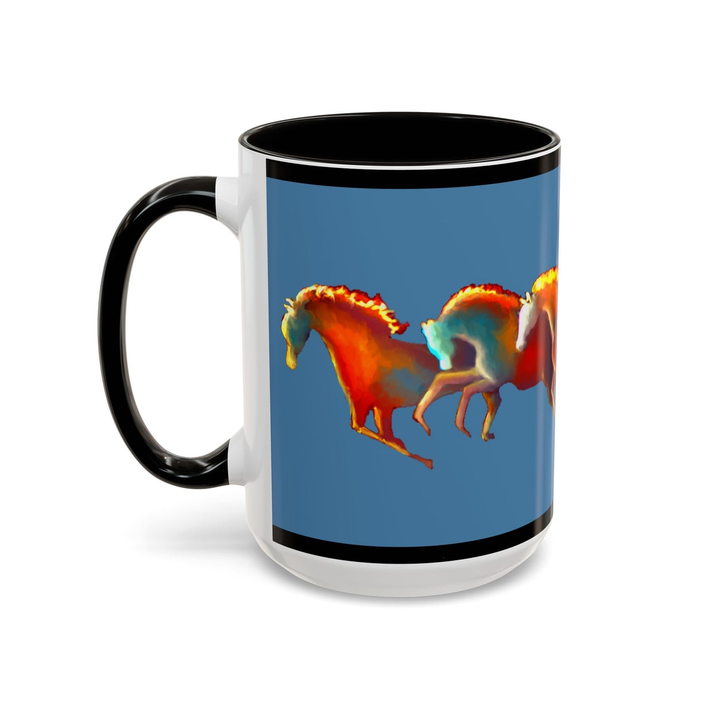 Dawn Treaders of the Southwest Art Mug - Vibrant 11oz & 15oz Coffee Cup for Horse Lovers