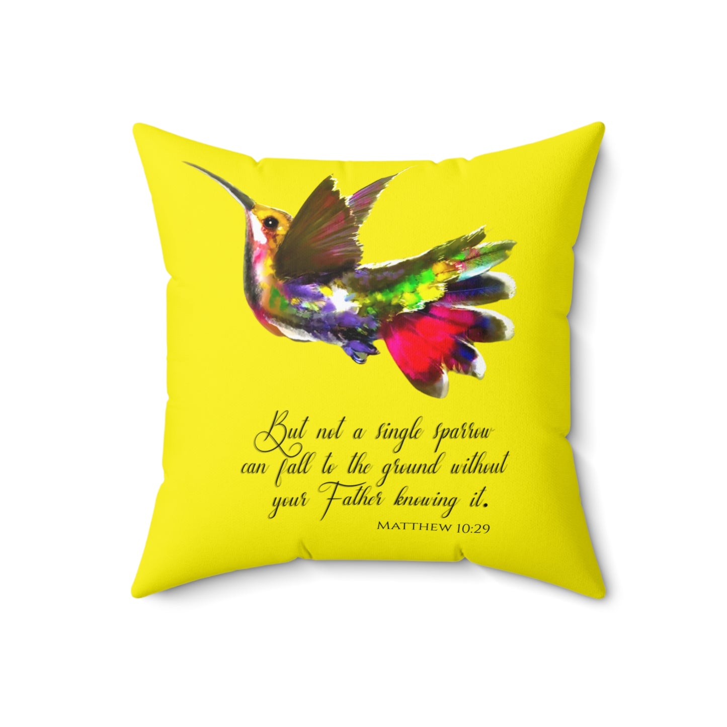 Humming Hallelujah Bright Yellow Polyester Square Pillow