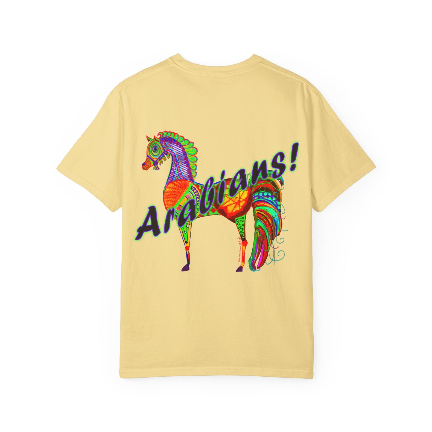 Vibrant Arabian Horses Unisex T-Shirt – Colorful Graphic Tee for Horse Lovers