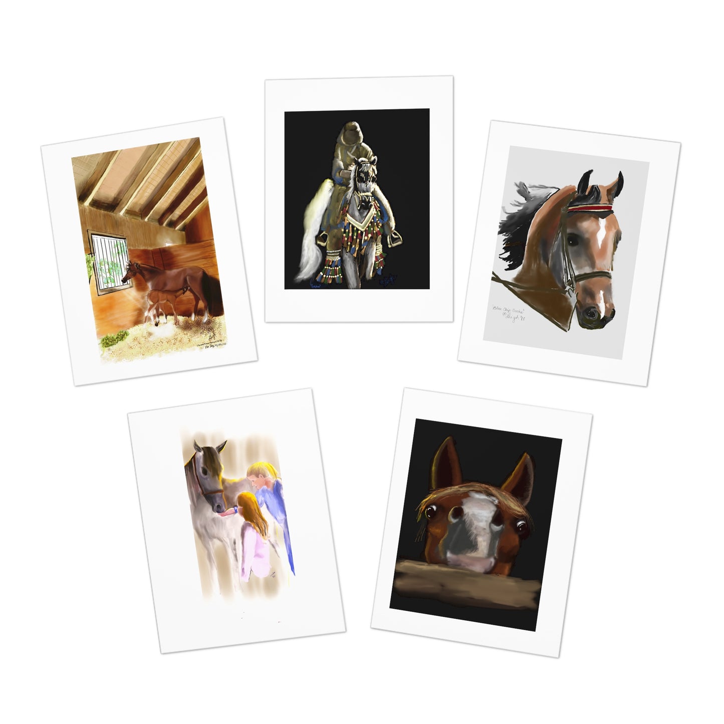 Horse Lovers - Multi-Design Greeting Cards (5-Pack)