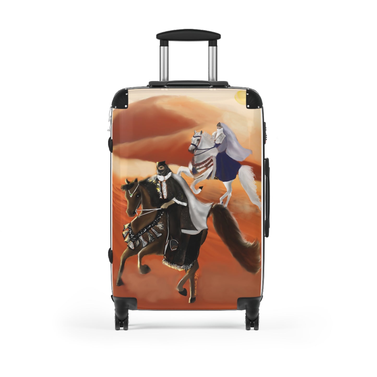Across The Sands Suitcase: Wanderlust Edition, Vintage Travel Gear, Adventurer's Luggage, Artful Carry-On, Horseback Adventure Bag