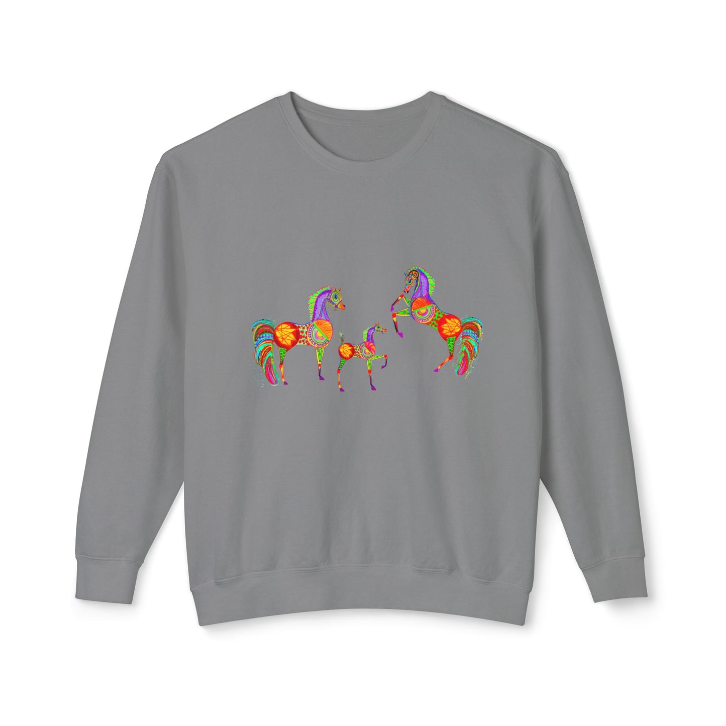 Colorful Arabian Horses Sweatshirt for Animal Lovers
