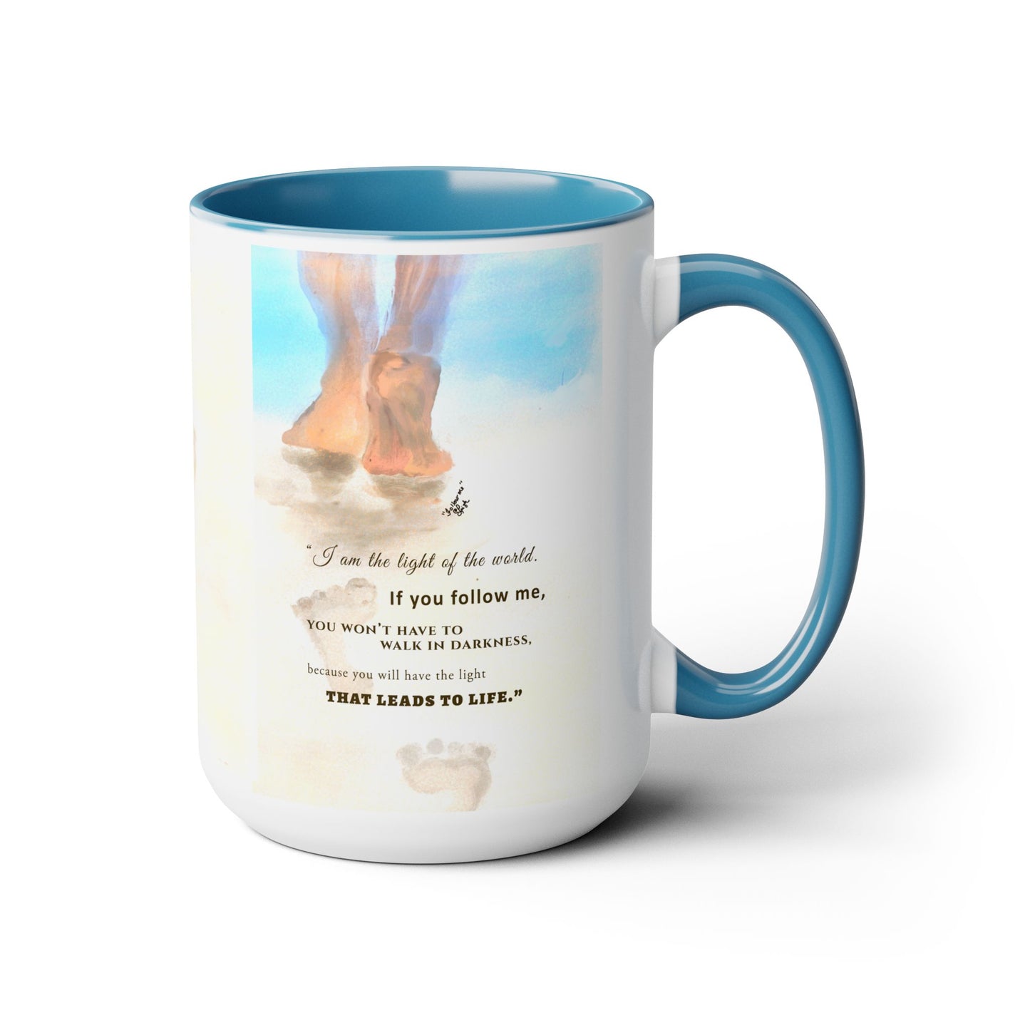 Follow Me - Two-Tone Coffee Mugs, 15oz