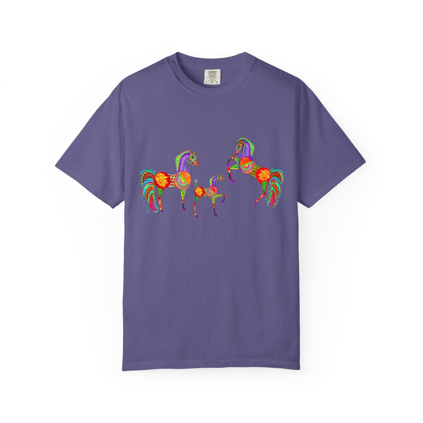 Vibrant Arabian Horses Unisex T-Shirt – Colorful Graphic Tee for Horse Lovers