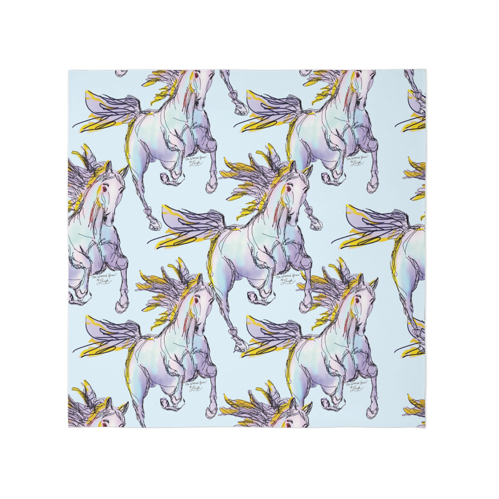 The Warrior's Horse - Lavender Luxury Silky-like Square Scarf-Wrinkle-Free