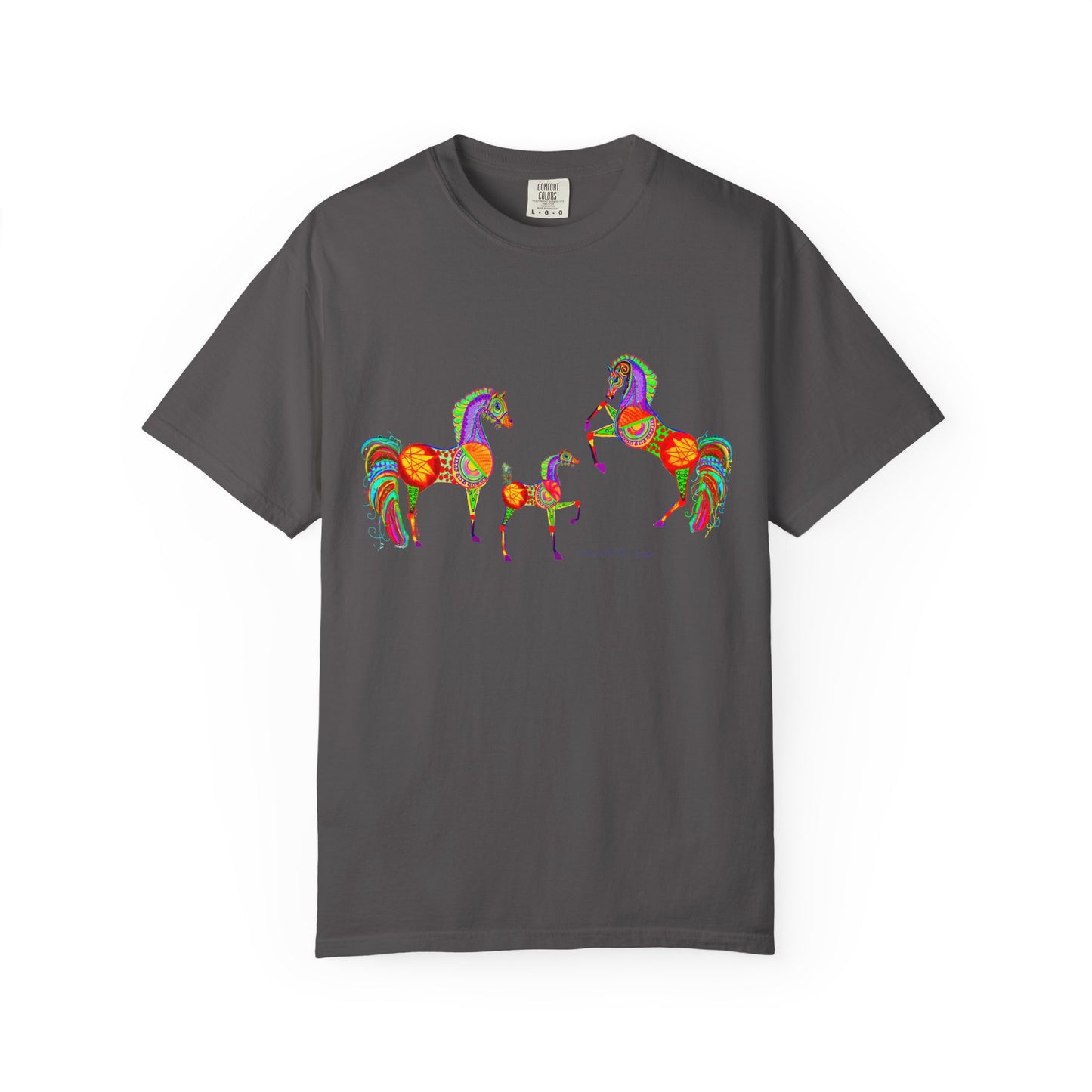 Vibrant Arabian Horses Unisex T-Shirt – Colorful Graphic Tee for Horse Lovers