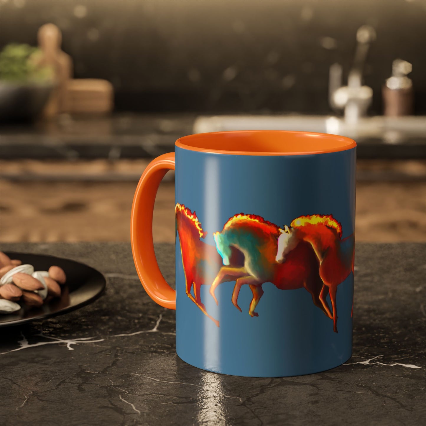Dawn Treaders of the Southwest Art Mug - Vibrant 11oz & 15oz Coffee Cup for Horse Lovers