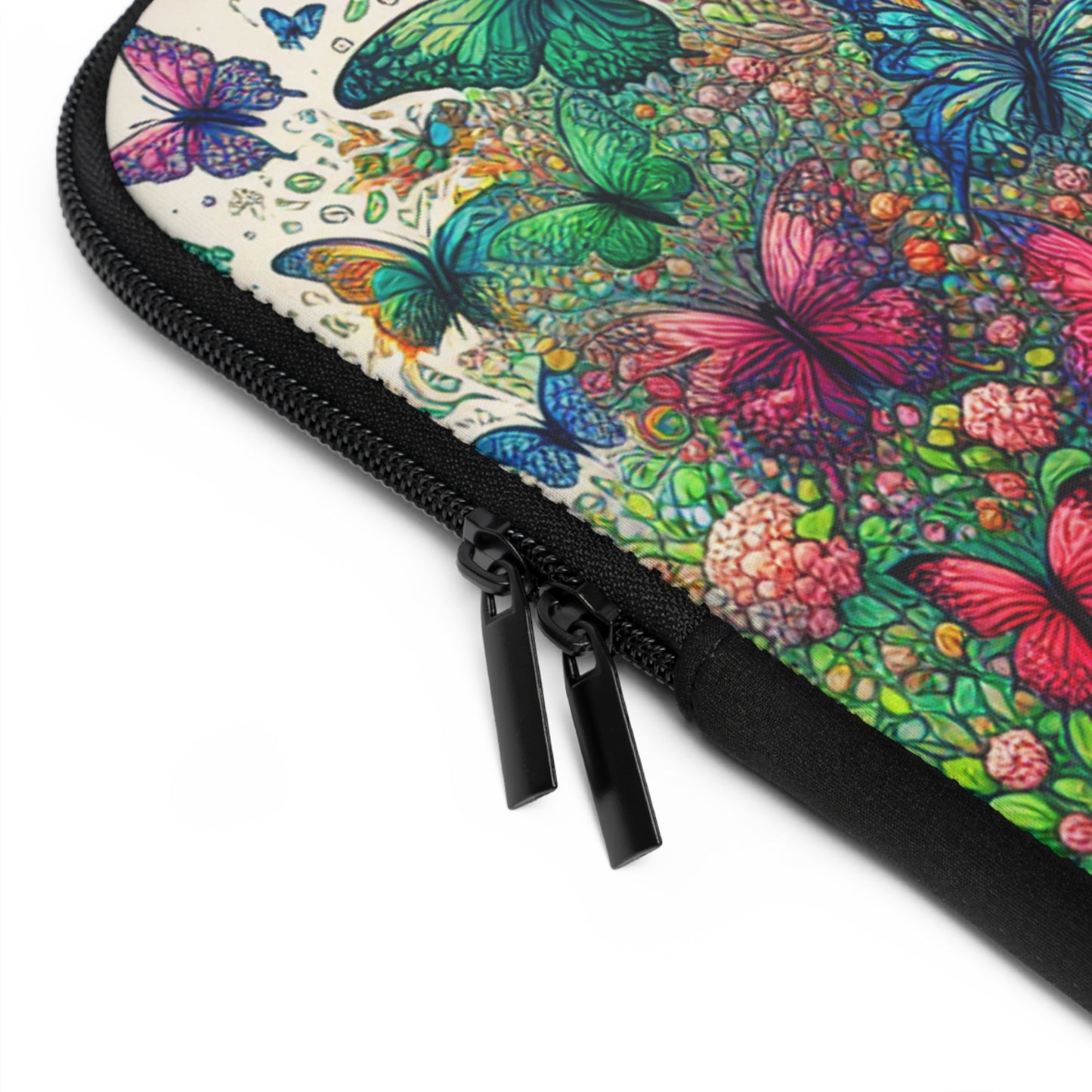 Colorful Butterfly Laptop Sleeve, Floral Design Laptop Case, Butterfly Print Computer Sleeve, Gift for Nature Lovers, MacBook Sleeve