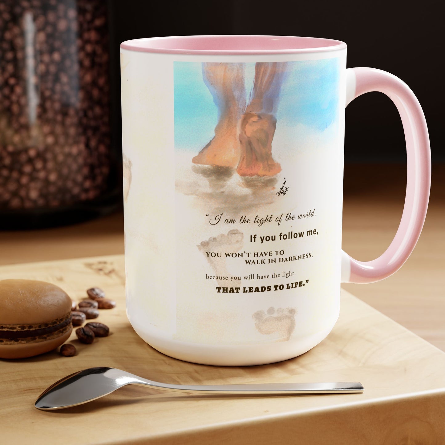 Follow Me - Two-Tone Coffee Mugs, 15oz