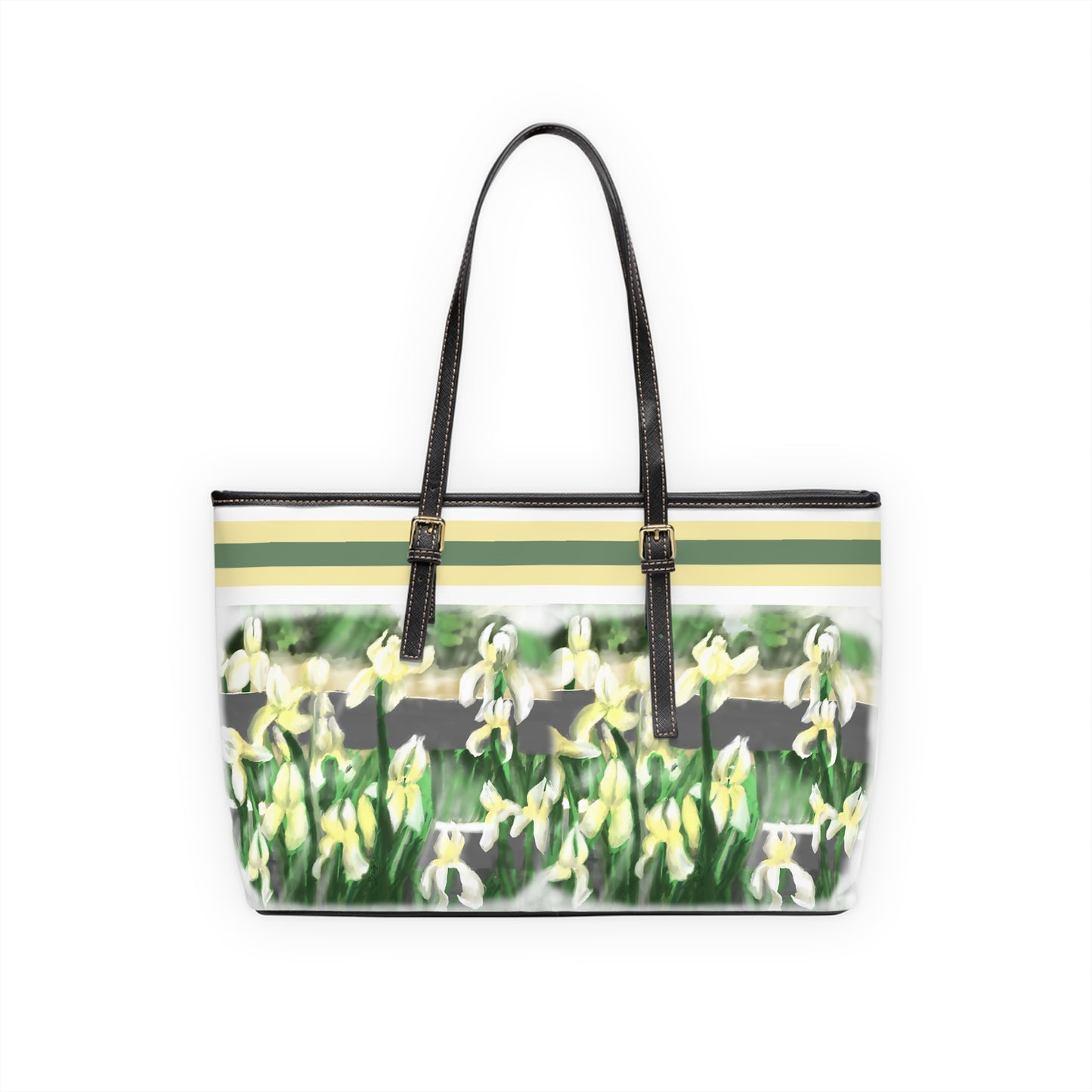 Joyful Praise PU Leather Shoulder Bag - Spring Floral Tote for Every Occasion