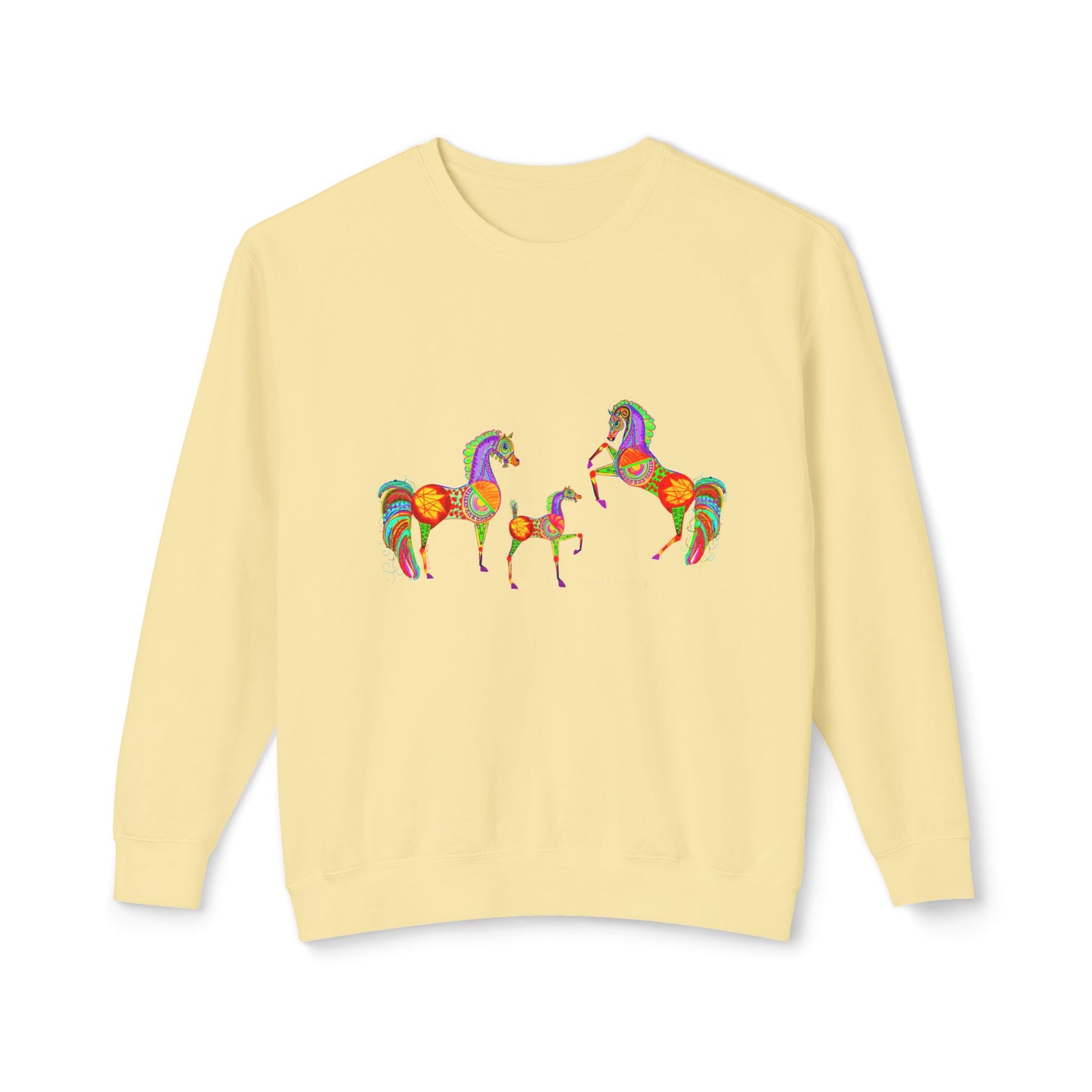 Colorful Arabian Horses Sweatshirt for Animal Lovers