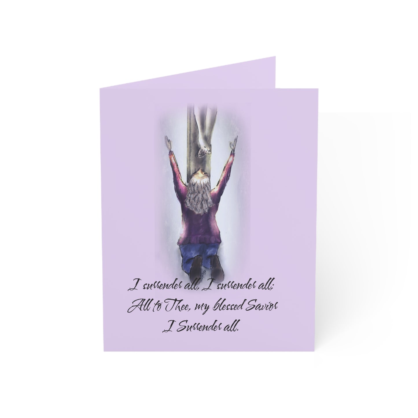 I Surrender - Spiritual Greeting Cards – Inspirational Cards for All Occasions, Encouragement, Love, Thank You, Sympathy, 1-50 Packs