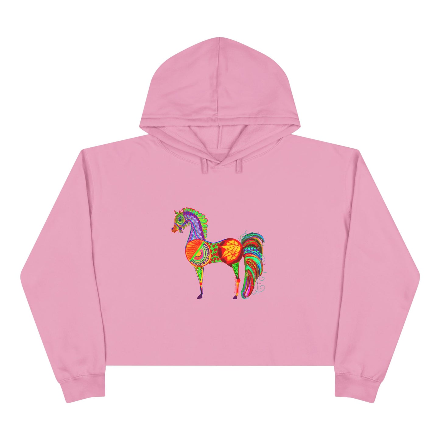 Horse of the Promise in Lilac Crop Hoodie – Boho Chic for Animal Lovers