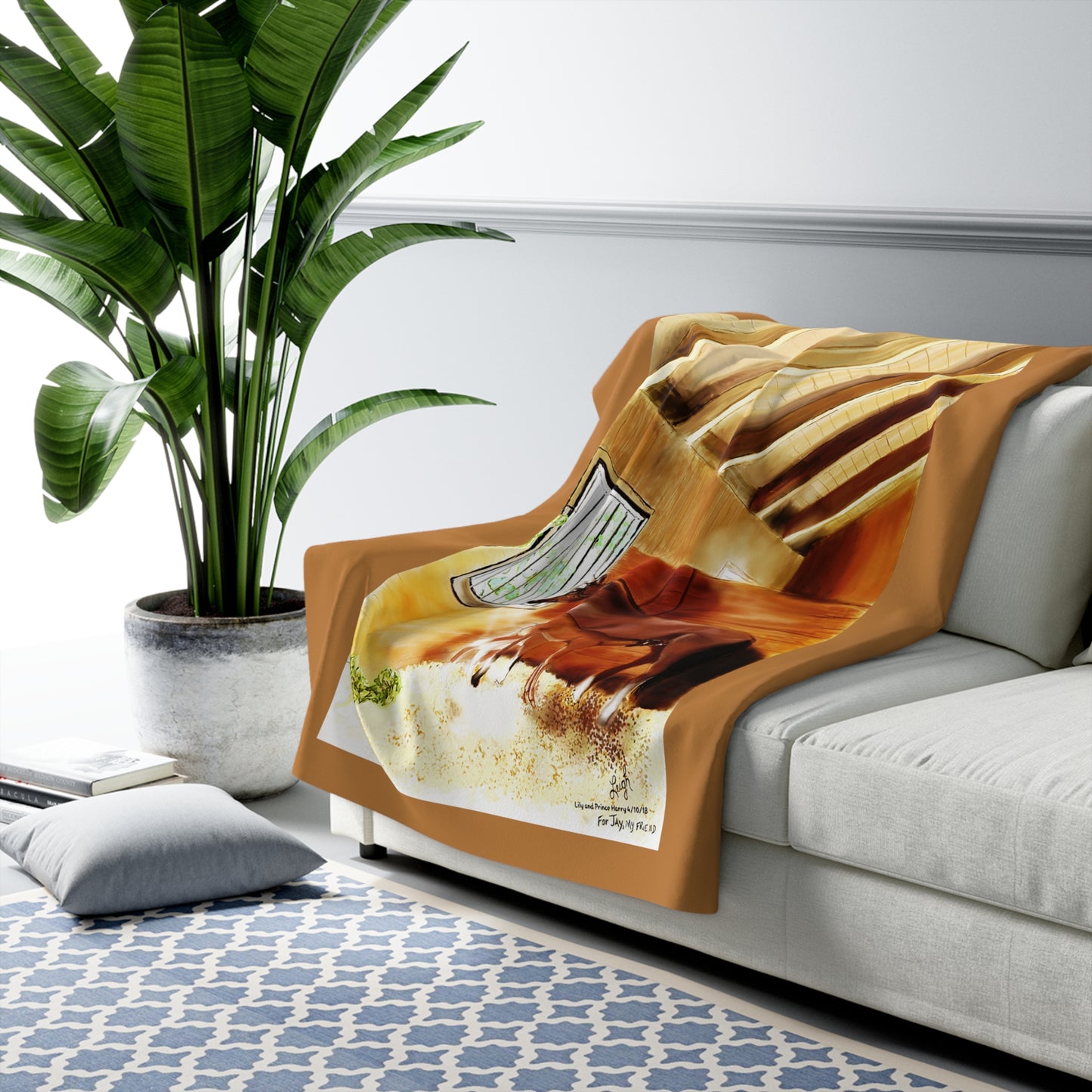 Mare & Foal - light brown - Sherpa Fleece Blanket