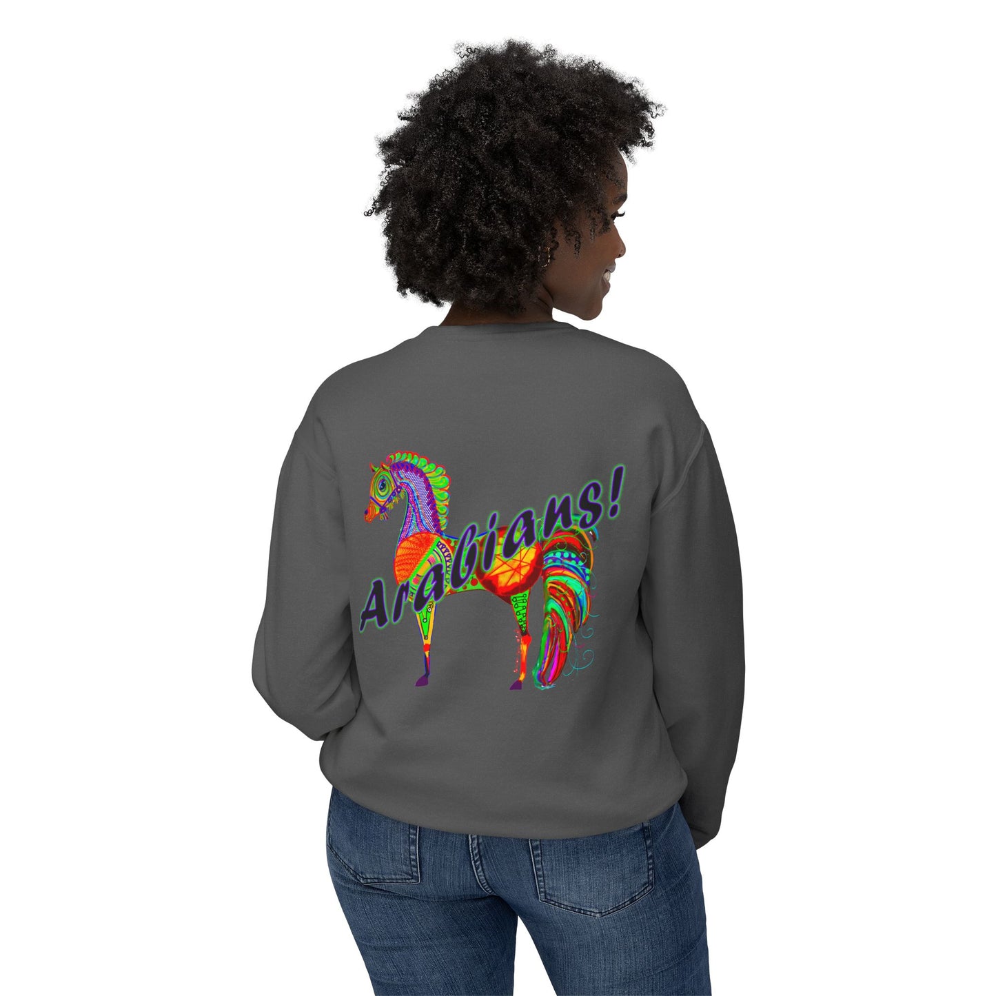 Colorful Arabian Horses Sweatshirt for Animal Lovers