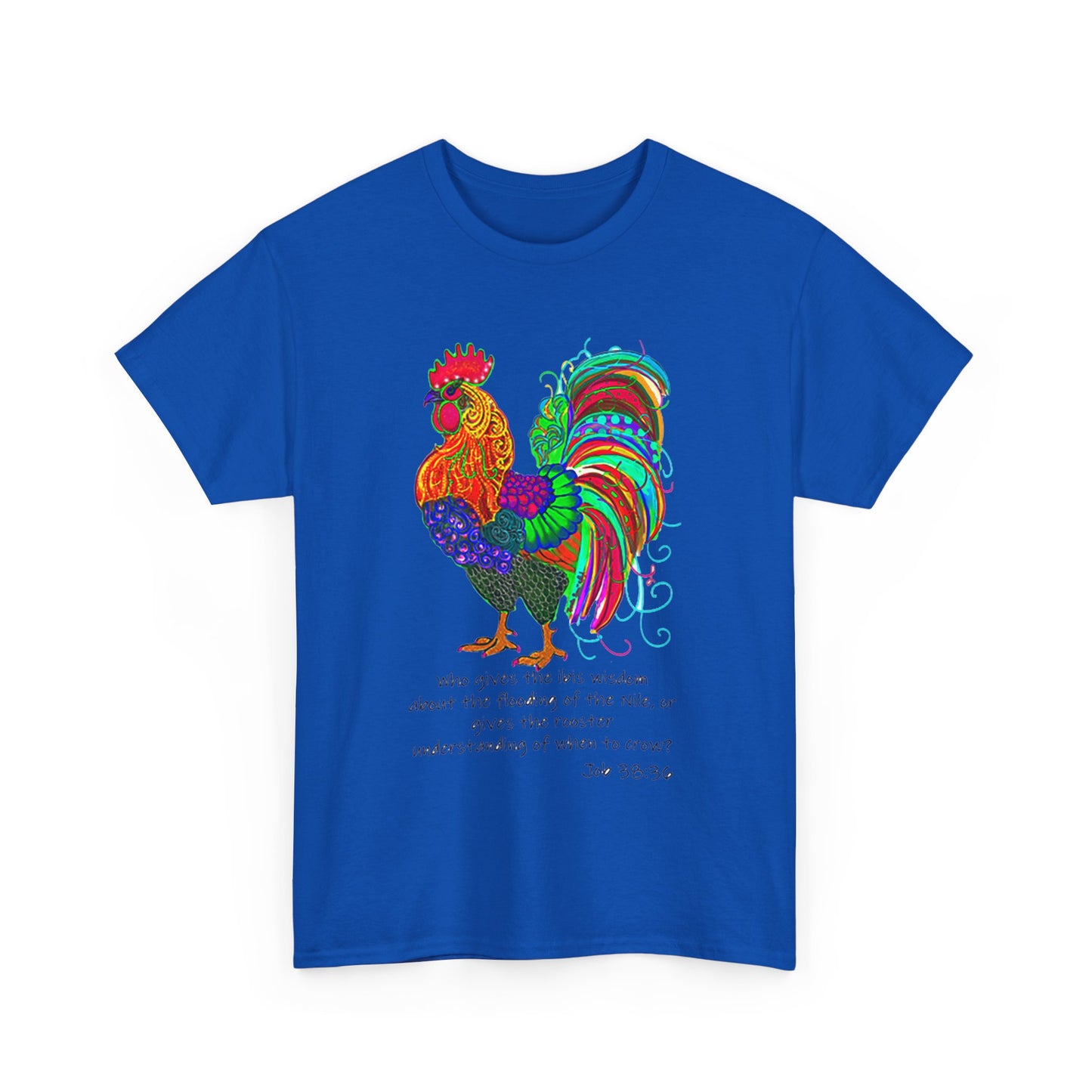 Colorful Rooster Unisex Heavy Cotton Tee - Inspirational Design for Everyday Wear
