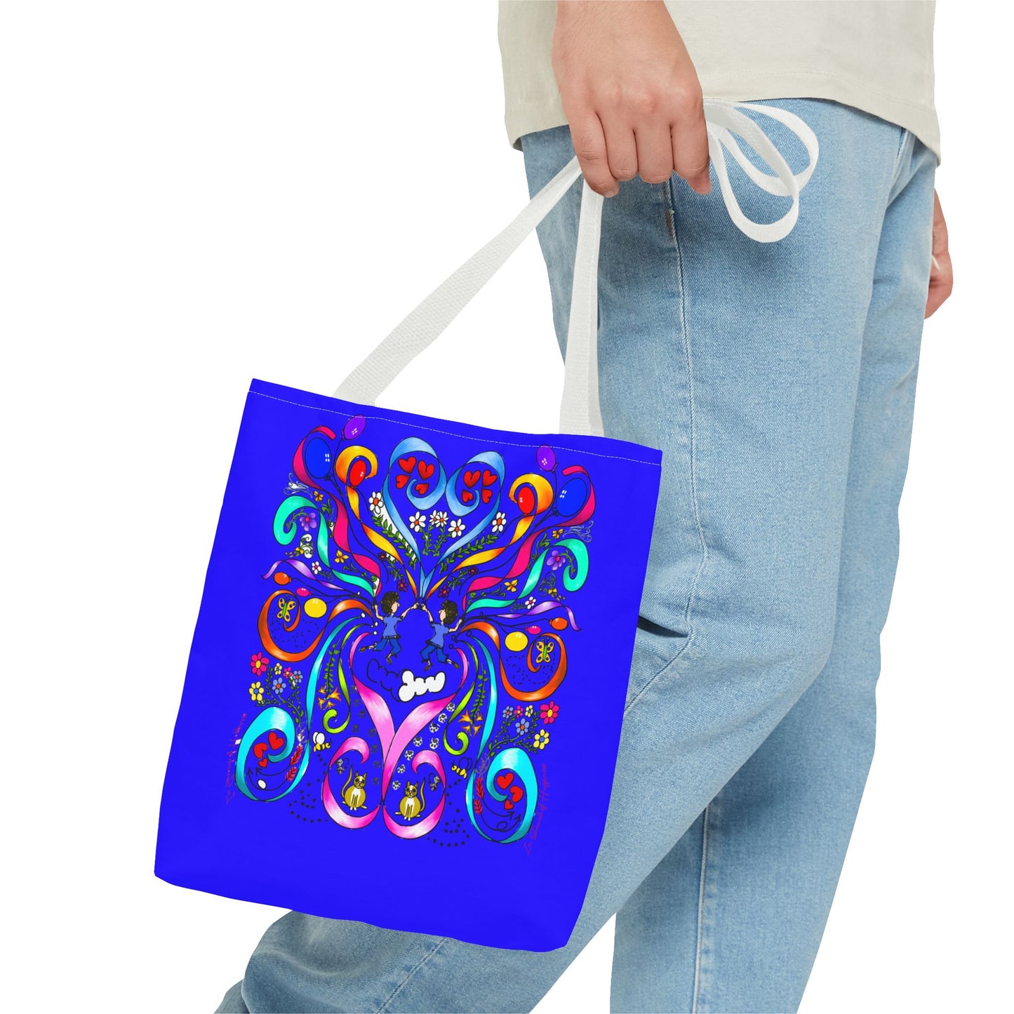Vibrant Floral Tote Bag, Colorful Shopping Bag, Reusable Grocery Tote, Art Print Carry-All, Eco-Friendly Gift Bag