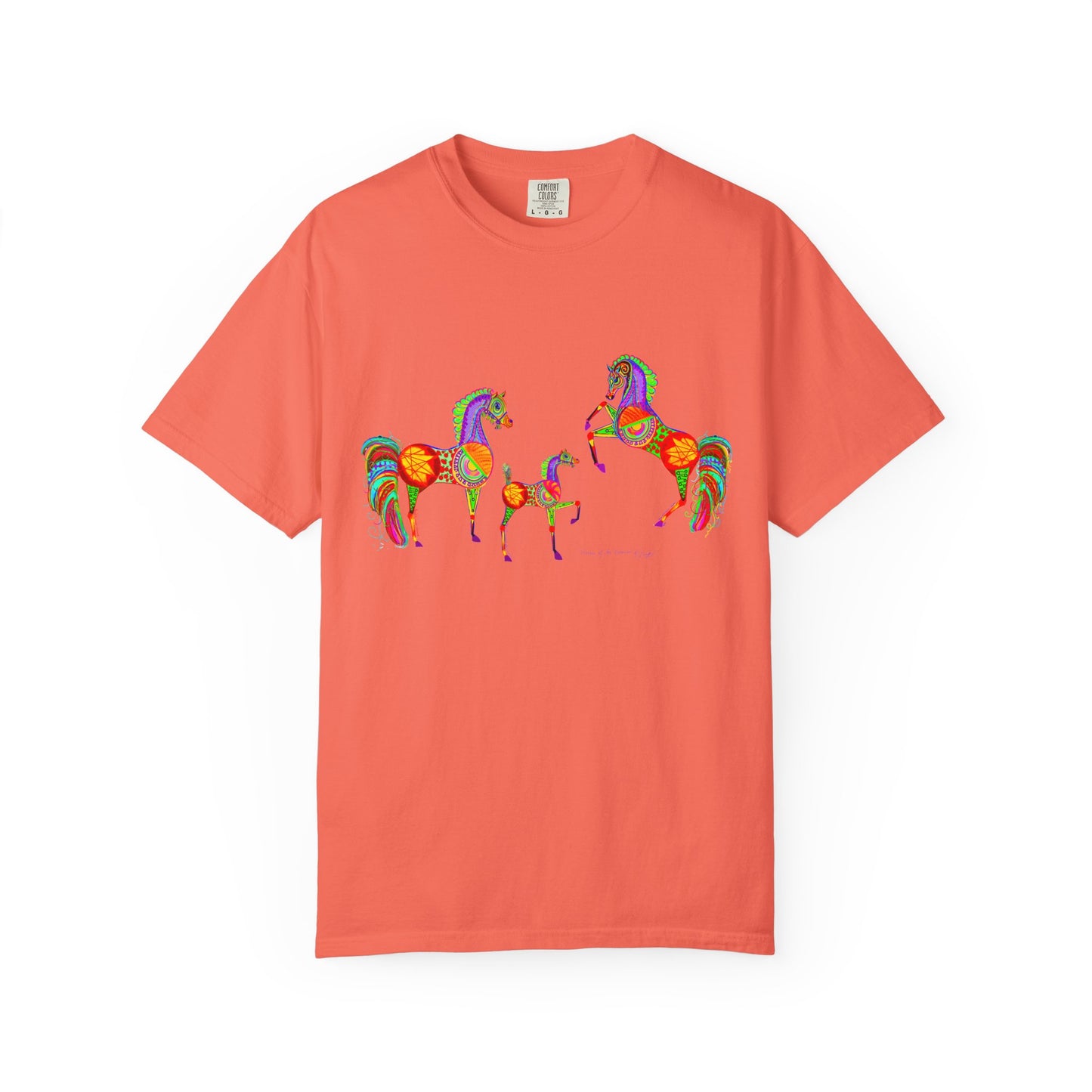 Vibrant Arabian Horses Unisex T-Shirt – Colorful Graphic Tee for Horse Lovers