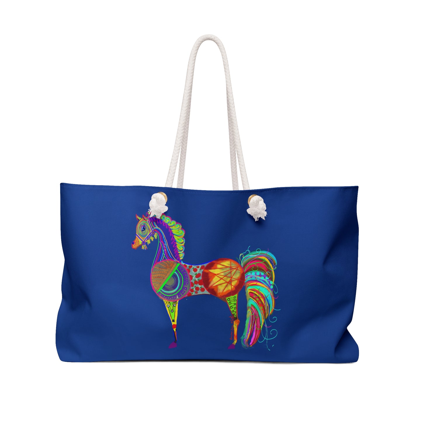 Rainbow Horse in Royal Blue Weekender Bag