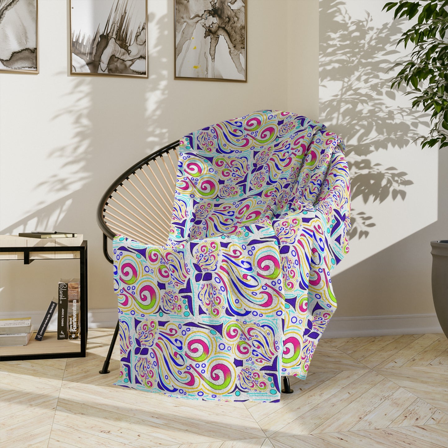 ColorCode Floral Microfiber Blanket, Cozy Blanket, Bohemian Decor, Soft Throw, Gift for Her, Home Snuggle Blanket